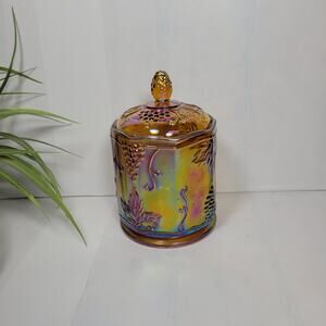Vintage Colony Harvest Grape Small Canister & Lid Amber Carnival
